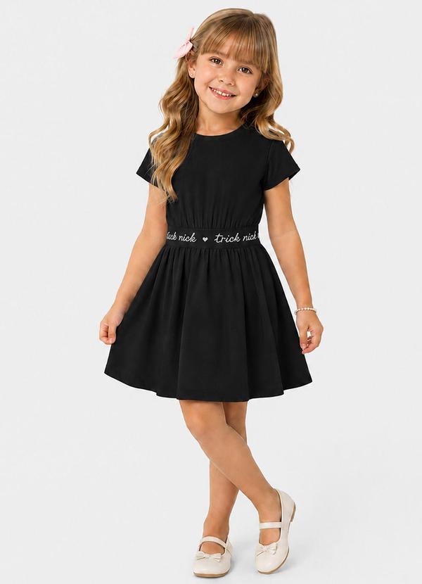 Vestido Infantil em Malha Cotton Leve Preto