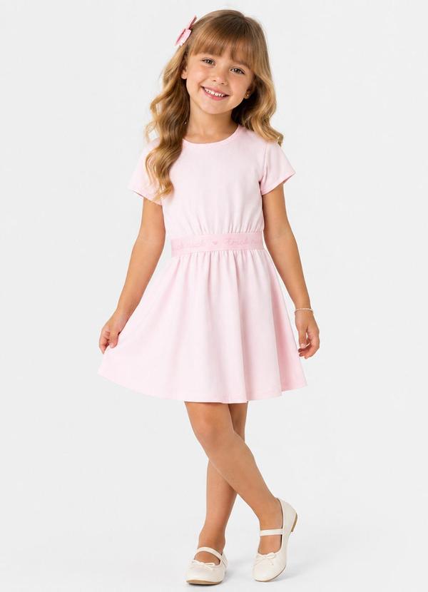 Vestido Infantil em Malha Cotton Leve Rosa