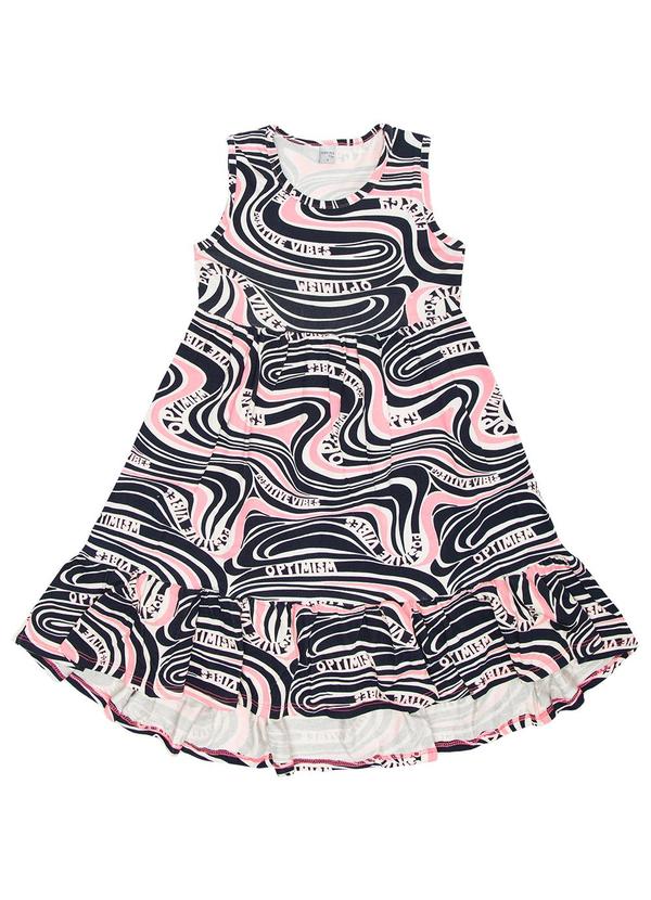 Vista 2 Vestido Infantil Estampado Rosa INFINITA COR INFINITA COR