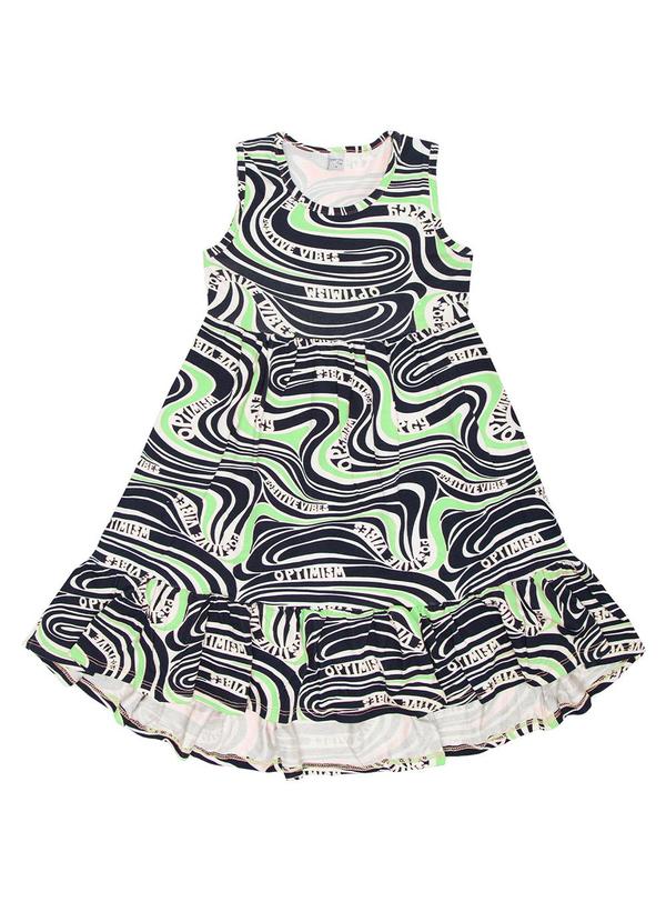 Vista 2 Vestido Infantil Estampado Verde INFINITA COR INFINITA COR