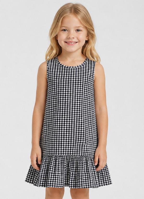 Vestido Infantil Feminino em Algodão Azul