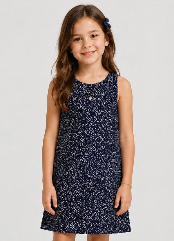 Vestido Infantil Feminino Estampado Azul