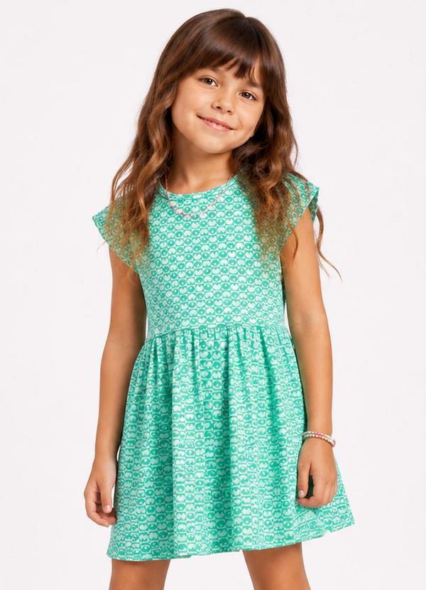 Vestido Infantil Feminino Jacquard Vegas Verde