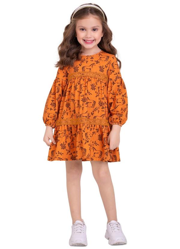 Vestido Infantil Menina Laranja