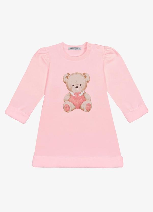 Vestido Manga Longa Rosa