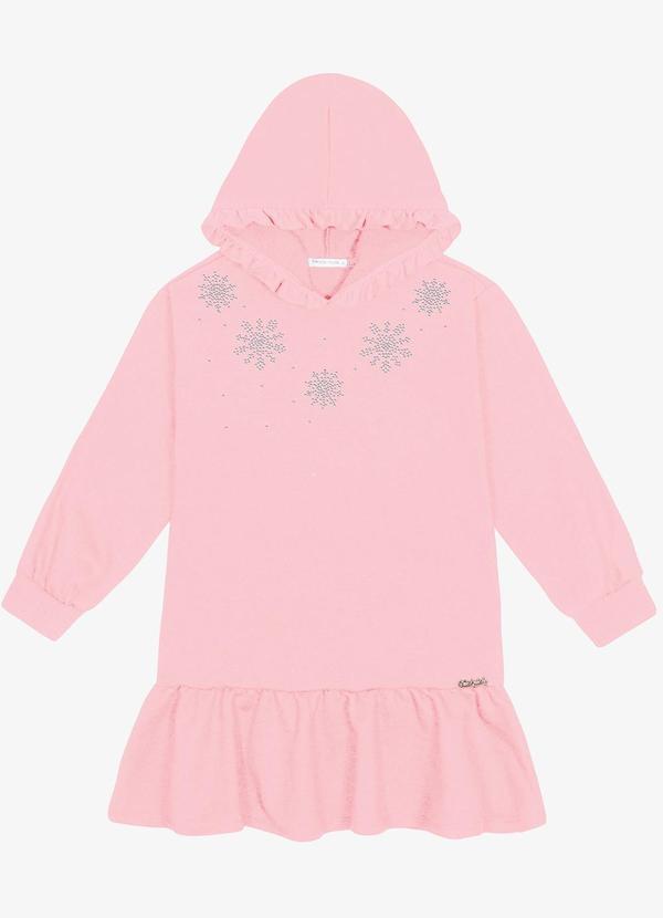 Vestido Manga Longo Feminino Rosa