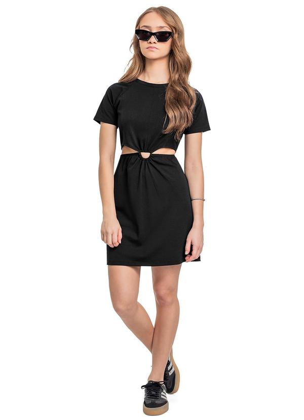 Vista 2 Vestido com Fivela Juvenil Preto Gloss Gloss