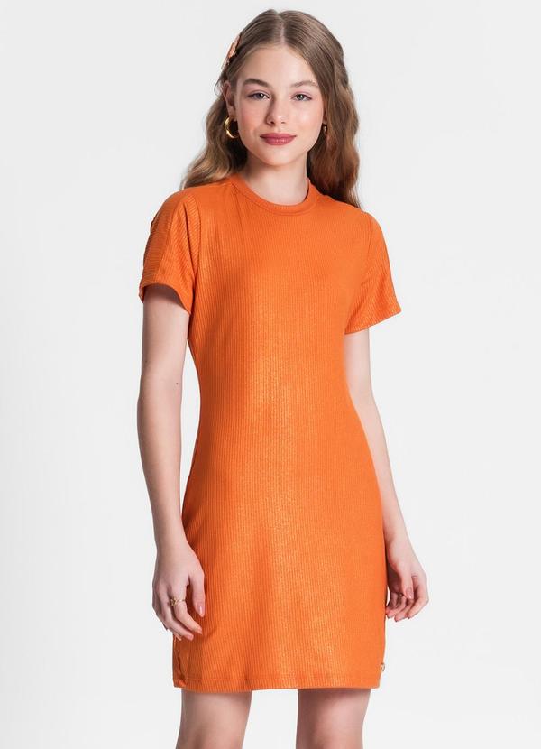 Vista 2 Vestido Juvenil em Ribana Canelada Laranja MINTY MINTY