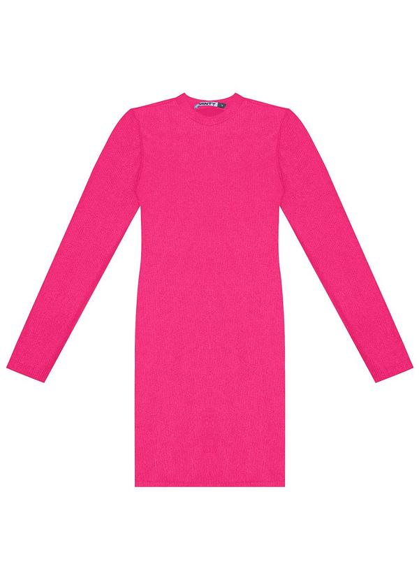 Vista 2 Vestido Juvenil em Ribana Canelada Rosa MINTY MINTY