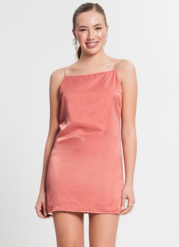 Vista 2 Vestido Juvenil em Viscopoly Laranja MINTY MINTY