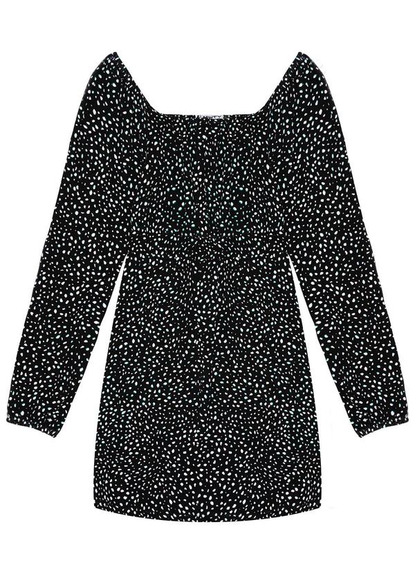 Vestido Manga Longa Juvenil em Molecotton Preto