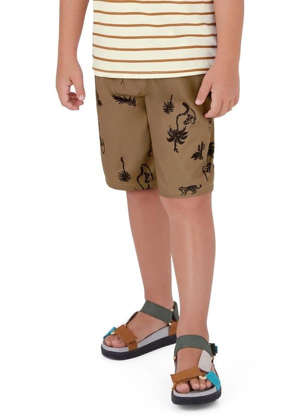 Vista 2 Bermuda Animal em Microfibra Bege Malwee Kids Malwee Kids