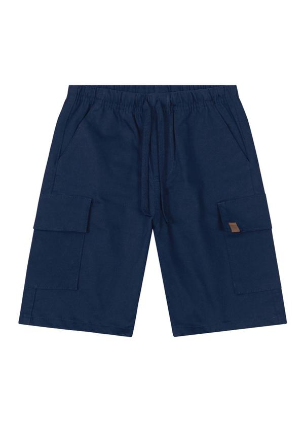 Vista 2 Bermuda Cargo em Sarja Infantil Menino Azul Brandili Brandili