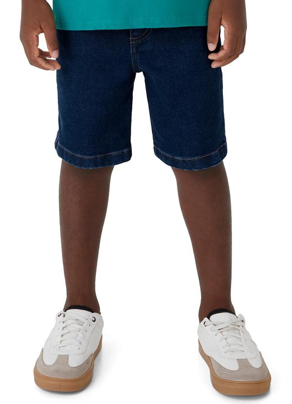 Bermuda Comfort Jeans Moletom Azul Escuro