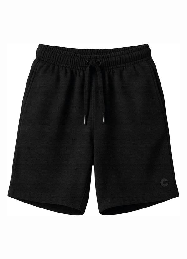 Bermuda Comfort Texturizada Preto