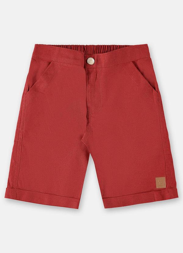 Vista 2 Bermuda em Linho para Menino Vermelho Up Baby Up Baby