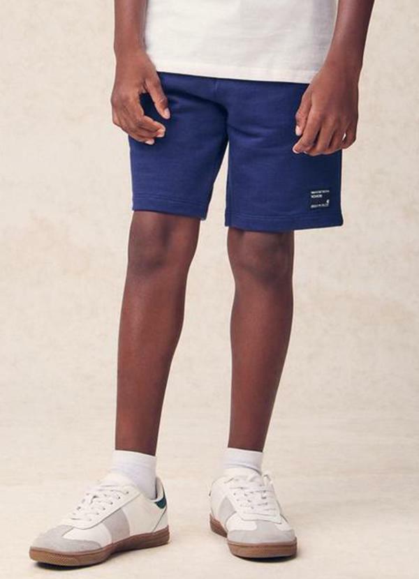 Bermuda Infantil Básica de Moletom Marinho