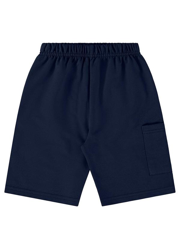Vista 2 Bermuda Infantil em Moletom Azul Bee Loop Bee Loop