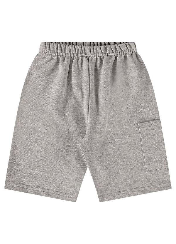 Vista 2 Bermuda Infantil em Moletom Cinza Bee Loop Bee Loop