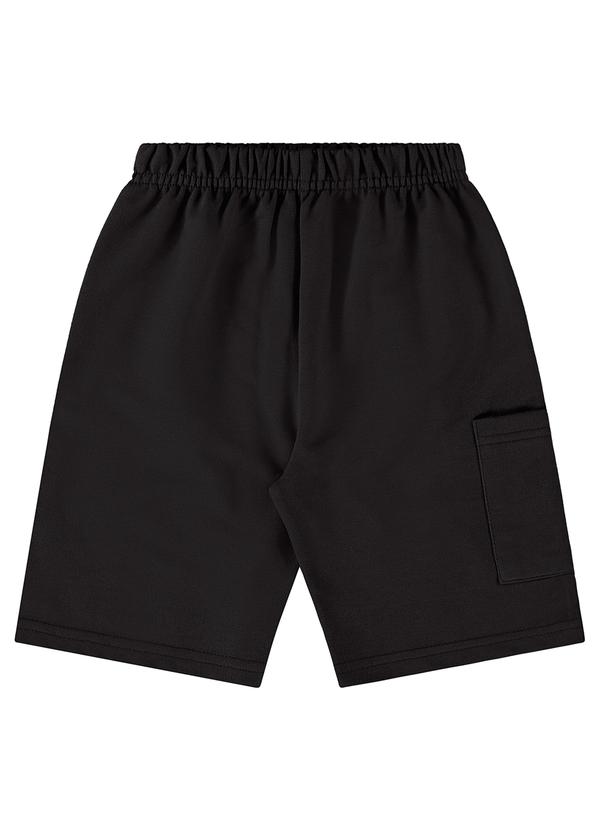 Vista 2 Bermuda Infantil em Moletom Preto Bee Loop Bee Loop