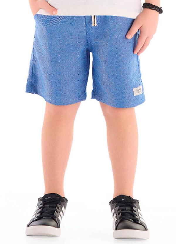 Bermuda Infantil em Tecido Sarjado Azul