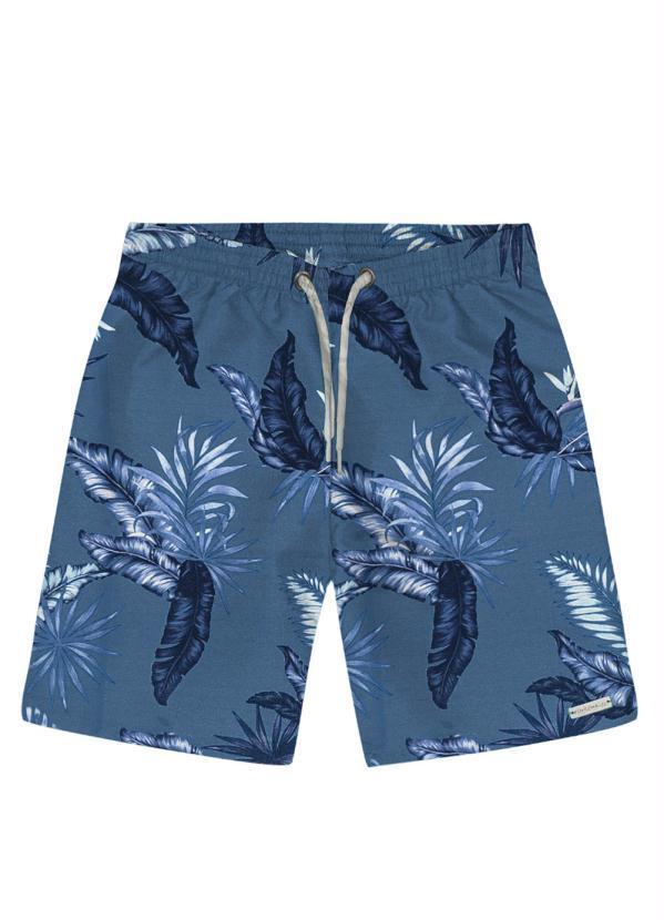 Vista 2 Bermuda Infantil Folhagem Azul Rovi Kids Rovi Kids