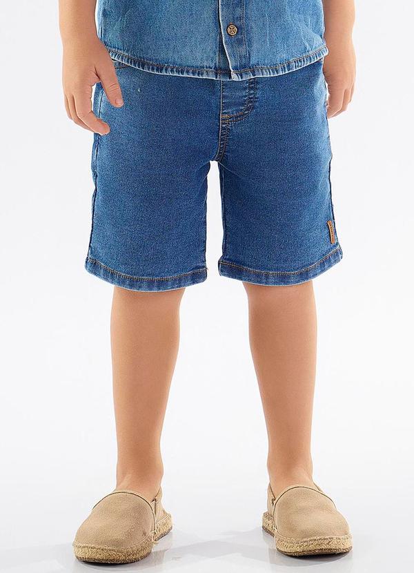 Vista 2 Bermuda Infantil Jeans com Elastano Azul Up Baby Up Baby