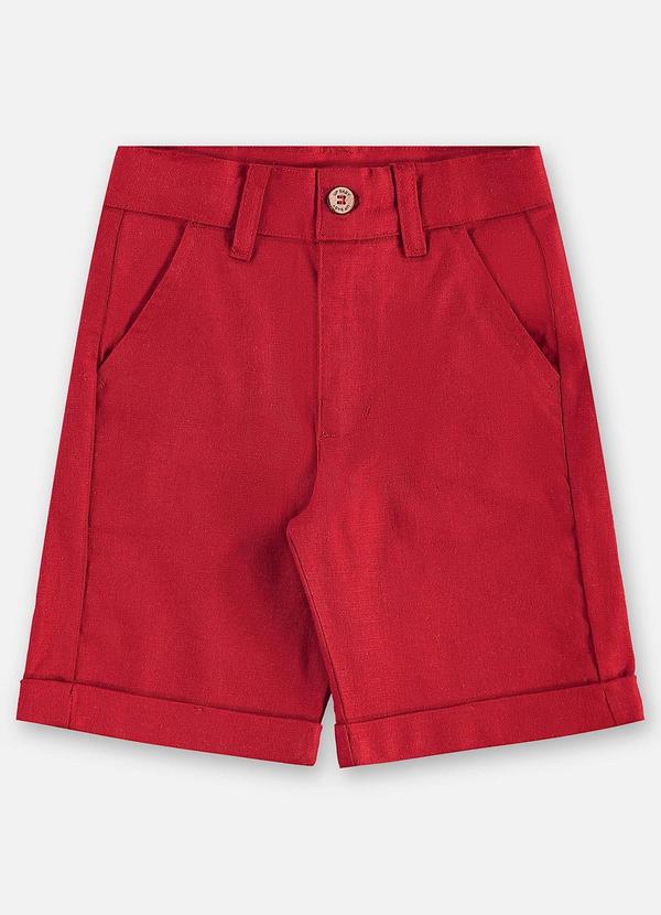 Bermuda Infantil Linho Vermelho