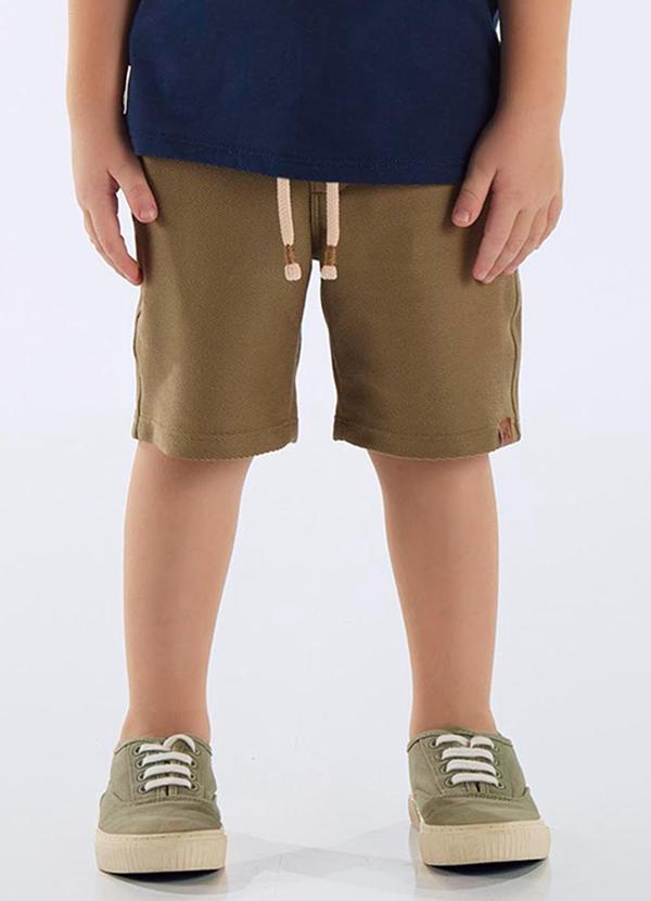 Bermuda Infantil Malha Sarjada Bege