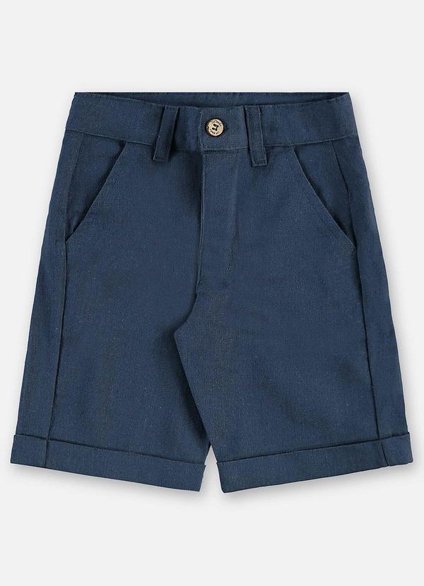 Bermuda Infantil Masculina Linho Azul