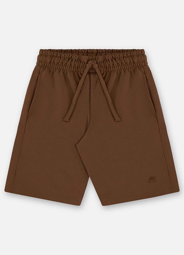 Bermuda Infantil Masculina Moletom Marrom