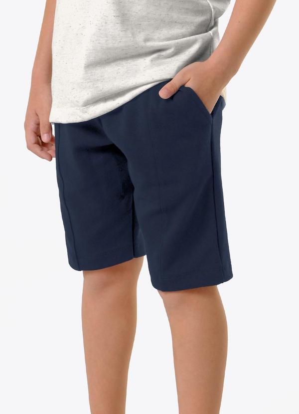 Bermuda Infantil Masculina Piquet Azul