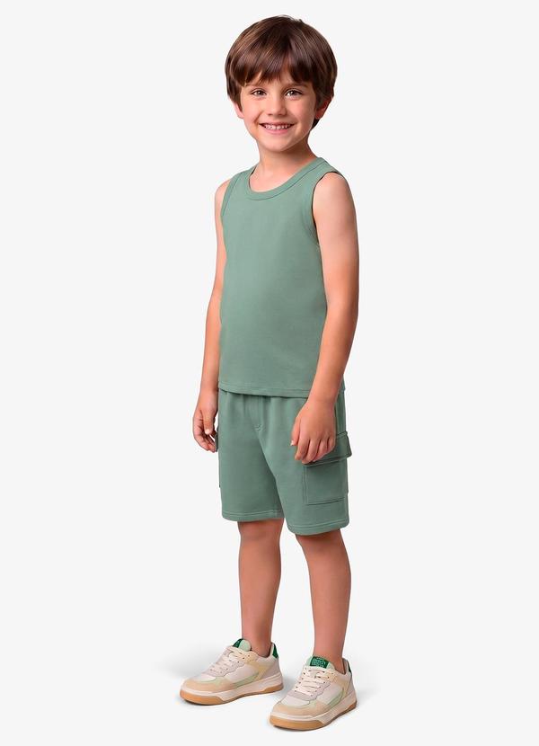 Bermuda Infantil Masculino em Moletinho Verde
