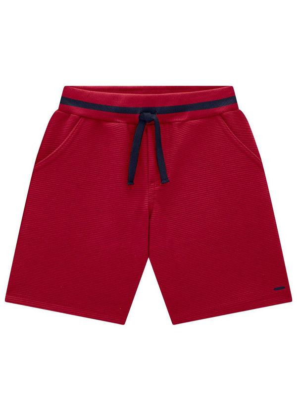 Vista 2 Bermuda Infantil Menino Básica Vermelho Milon Milon