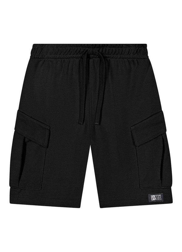 Bermuda Infantil Menino Cargo Textura Preto