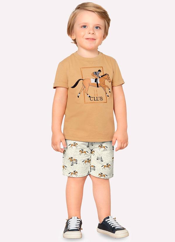 Bermuda Infantil Menino Cavalinhos Milon Cinza