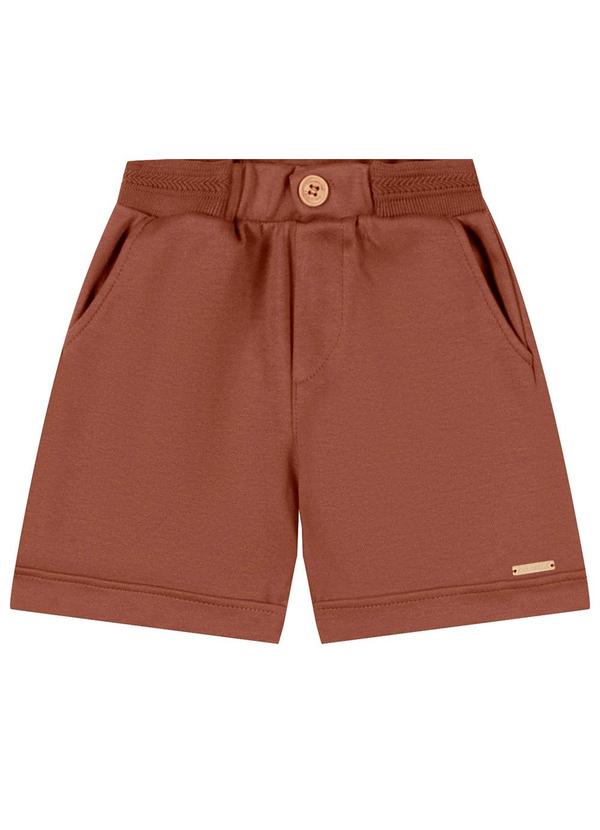 Bermuda Infantil Menino Cós Retilínea Marrom