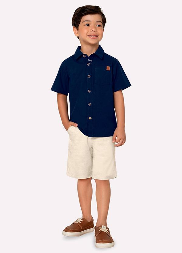 Bermuda Infantil Menino em Bari Linho Milon Bege