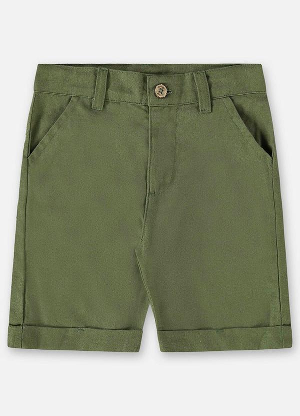 Bermuda Infantil Menino em Linho Verde