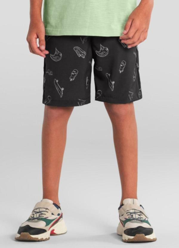 Bermuda Infantil Menino em Microfibra Cinza