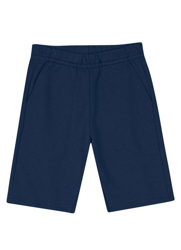 Vista 2 Bermuda Infantil Menino em Moletinho Azul Brandili Brandili