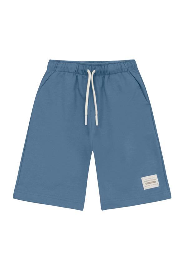 Bermuda Infantil Menino em Moletinho Azul