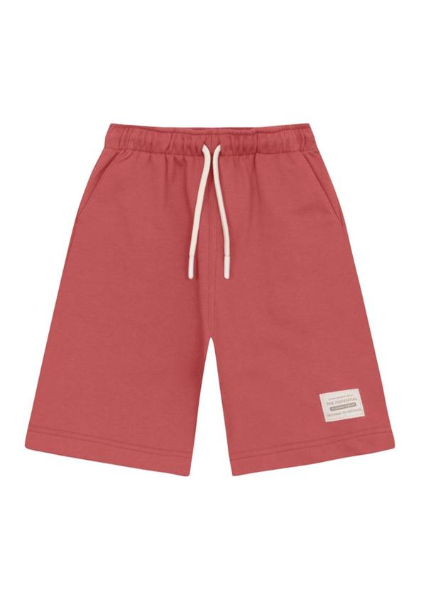 Bermuda Infantil Menino em Moletinho Rosa