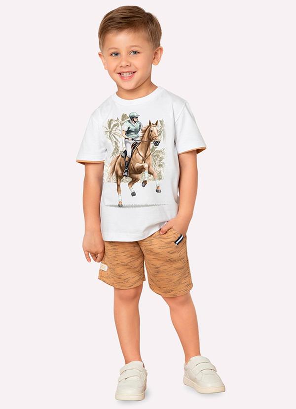 Bermuda Infantil Menino em Moletom Milon Marrom