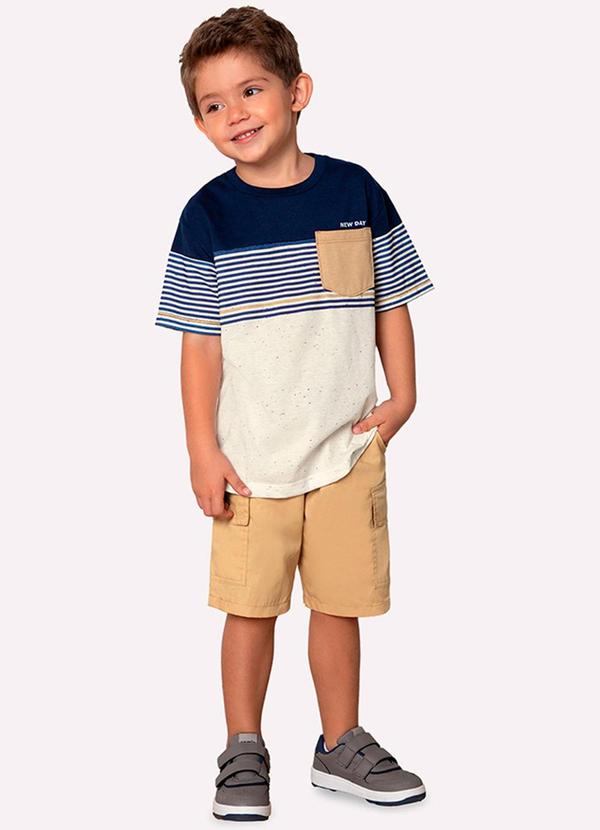 Bermuda Infantil Menino em Sarja Milon Marrom