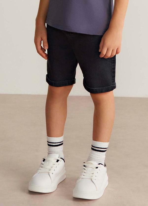 Bermuda Infantil Menino Jeans com Bolsos Preto
