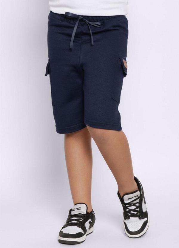 Bermuda Infantil Moletinho Cargo Marinho