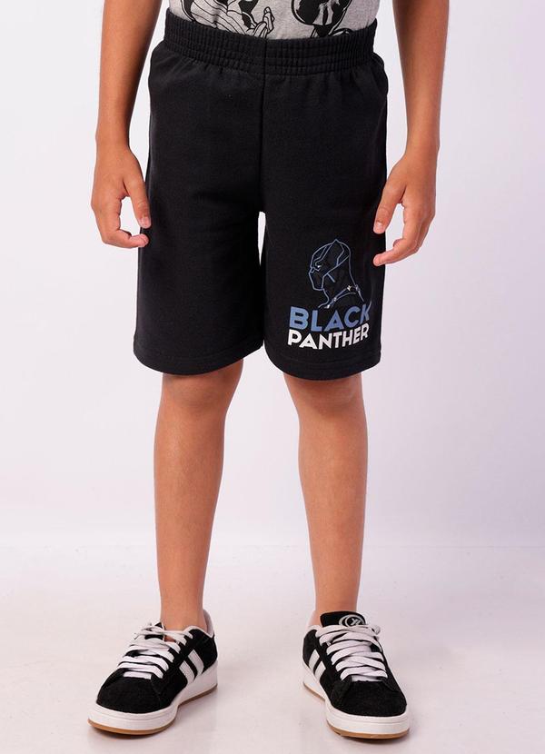 Bermuda Infantil Moletinho Pantera Negra Preta