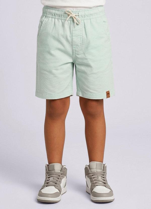 Bermuda Infantil Reta Algodão com Bolsos Verde