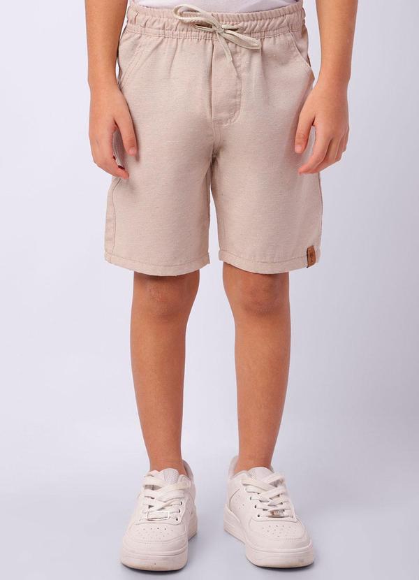 Bermuda Infantil Reta com Bolsos Bege